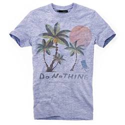 DEPARTED Herren T-Shirt mit Print/Motiv 4830 - New fit Größe M, Bracing Blue Melange von DEPARTED