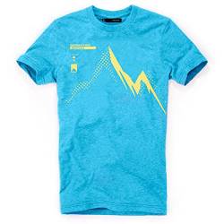 DEPARTED Herren T-Shirt mit Print/Motiv 5020 - New fit Größe M, Island Blue Melange von DEPARTED