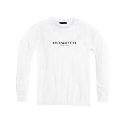 DEPARTED Longsleeve Herren Langarmshirt mit Print/Motiv 7218 - New fit Größe S, White von DEPARTED
