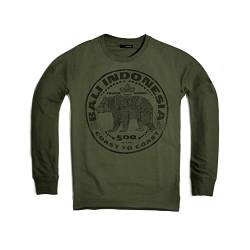 DEPARTED Longsleeve Herren Langarmshirt mit Print/Motiv 7223 - New fit Größe XL, Deep Pine Green von DEPARTED