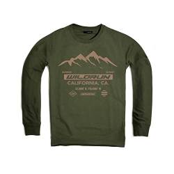 DEPARTED Longsleeve Herren Langarmshirt mit Print/Motiv 7232 - New fit Größe L, Deep Pine Green von DEPARTED