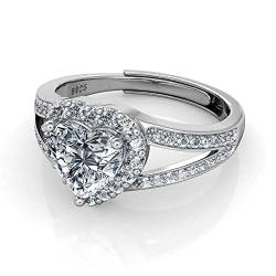 DEPHINI Ring | 925 Sterling Silber | Zirkonia Verlobungsring | Damenschmuck | Geschenke für Frauen von DEPHINI