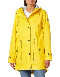 Deproc Active Damen Damen Friesennerz Regenmantel mit Kapuze Wasserdicht Wetterfest Windbreaker Übergangsjack Regenjacke, Gelb, 38 EU von DEPROC-Active