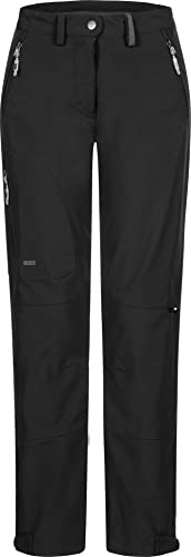 Deproc Damen Damen Softshellhose Outdoorhose Trekkinghose Stonecrest V Women Wanderhose, Schwarz, 19 Kurz EU von DEPROC-Active