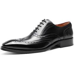 DESAI Business Herren Oxfords Brogues Schnürhalbschuhe, Schwarz, 38 EU von DESAI