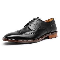 DESAI Herren Brogue Schnürhalbschuhe Oxfords Business Anzugschuhe, Schwarz, 43 EU von DESAI