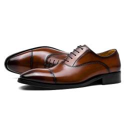 DESAI Herren Businessschuhe Schnürhalbschuhe Anzugschuhe Oxford Hochzeit Derby, Dunkelbraun, 41 EU von DESAI