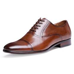 DESAI Herren Derby Schnürhalbschuhe Elegant Klassischer Brogue-Stil Hochzeit Leder Schuhe Abendschuhe, Braun, 42 EU von DESAI