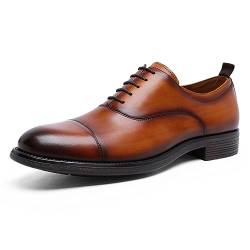 DESAI Herren Oxford Businessschuhe Hochzeitsschuhe Klassischer Herrenschuhe Anzugschuhe, Braun, 38 EU von DESAI