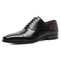 Desai Männer Casual Formal Business Lace Up Echtes Leder Oxfords Schuhe für Hochzeit oder Büro, 46 EU / 46 CN, Schwarz von DESAI