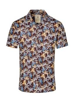 DESOTO Herren Jerseyhemd Lido - Bügelfrei - Palms Allover Print, Brown, XL von DESOTO