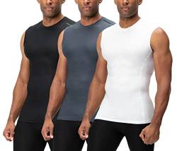 DEVOPS 2 - 3 Pack Herren Athletic Compression Shirts Sleeveless - - Groß von DEVOPS