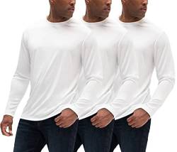 DEVOPS Herren 2 ~ 3er-Pack UPF 50+ Sonnenschutz Langarm Dri Fit Angeln Wandern Laufen Workout T-Shirts, (3er Pack) weiß/weiß/weiß, X-Groß von DEVOPS