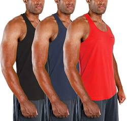 Devops Herren 3er-Pack Cool Dry Fit Y-Back Muscle Gym Training Tank Top ärmellos - - Mittel von DEVOPS