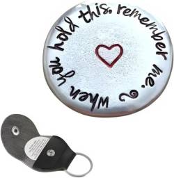 Herzliche Taschenmarken aus Edelstahl, personalisiertes Taschenmarken-Andenken, Taschenmarken für Ihren Lebensgefährten, mit PU-Leder-Schlüsselanhänger (B) von DEYROS