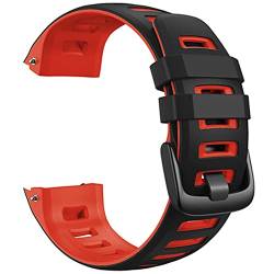 DFAMIN Silikon-Uhrenarmband für Garmin Instinct Watch Ersatzarmband für Instinct Tide/Esports/Solar/taktisches Armband (Farbe: Schwarz Rot, Größe: Instinct Tactical) von DFAMIN