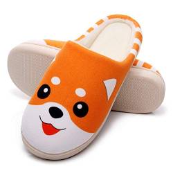 Cartoon Herren Damen Hausschuhe Schön Anime Shiba Inu Baumwolle aus Memory-Baumwolle Drinnen Pantoffeln Plüsch Wärme Weiche Herbst und Winter Kuschelige Home rutschfeste Slippers,40/42 EU von DFGGE