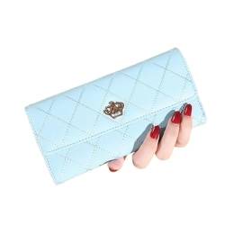 DFJOENVLDKHFE Damen-Handgelenk-Clutch, kleine Damen-Mehrfachtasche, Damen-PU-Leder-Geldbörse, Geldbörsen-Armbänder(Color:Sky Blue) von DFJOENVLDKHFE