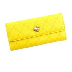 DFJOENVLDKHFE Damen-Handgelenk-Clutch, kleine Damen-Mehrfachtasche, Damen-PU-Leder-Geldbörse, Geldbörsen-Armbänder(Color:Yellow) von DFJOENVLDKHFE