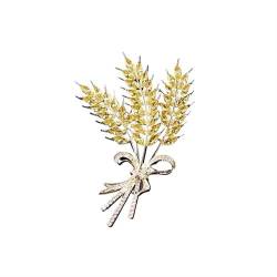 Exquisite Strasssteine ​​Weizen Metall Gold Brosche (Damen) Anzug Pullover Anstecknadel Schmuck Accessoires Paar Geschenke (Color : A) von DFJOENVLDKHFE