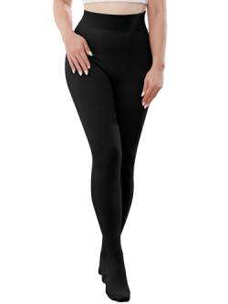 DGSHIRLDJO Thermostrumpfhosen für Damen Gefütterte Strumpfhose Hautfarben Dick Warme Thermo Leggings FüR Damen Warm Fleece Pantyhose XL (180G für 5~20°,Schwarz,XL) von DGSHIRLDJO