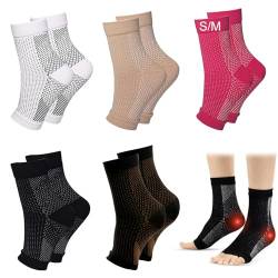 DGUSO 5 Pairs Super Socks Neuropathie Stützsocken Damen Nano Neuropathie Socken Neuropathie Socken Fußkompressionssocken Fußbandage Plantar für Sport Fitness Laufen Durchblutungsförderung (S/M) von DGUSO