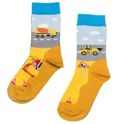 DH-Konzept Socken * BAUSTELLE * für Kinder | Strümpfe für kleine Bauarbeiter | Kinderstrümpfe, Größe: 28/29, 4-6 Jahre von DH-Konzept