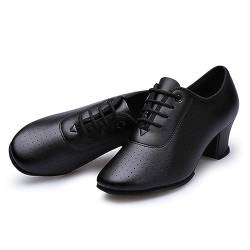 Latin Dance Schuhe for Frauen Ballroom Dance Übung Schuhe Anfänger Schnüren Indoor Tanz Schuhe Mode Leistung Party Tanz Schuhe (Color : Black-5CM/1.96In, Size : 37 EU) von DHAEY