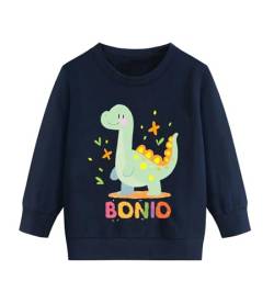 DHASIUE Baby Jungen Sweatshirts Pullover Kinder Jungen Langarmshirts Baumwolle Tops Winter Warme Activewear Dinosaurier Blau 7 Jahre 122 von DHASIUE