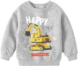 DHASIUE Bulldozer Sweatshirts für Kleinkinder Kinder Bagger Crewneck Pullover Bagger T-Shirts Bagger Tops von DHASIUE