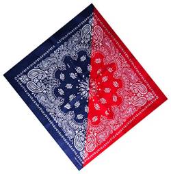 Unbekannt Bandana Kopftuch Halstuch Nickituch Biker Tuch Motorad Tuch verschied. Farben Paisley Muster, Dunkelblau/Rot Double, ... von DHOBIA