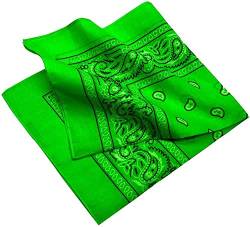 Unbekannt Bandana Kopftuch Halstuch Nickituch Biker Tuch Motorad Tuch verschied. Farben Paisley Muster, Lime Grün, ... von DHOBIA