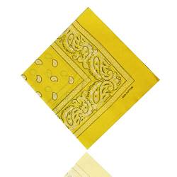 ledermodefashion 3er 6er 12 er Set Bandana Tuch versch Farben 100% Baumwolle Kopftuch Halstuch Nickituch Schal (Gelb) von DHOBIA