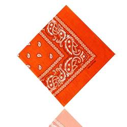 ledermodefashion 3er 6er 12 er Set Bandana Tuch versch Farben 100% Baumwolle Kopftuch Halstuch Nickituch Schal (Orange) von DHOBIA