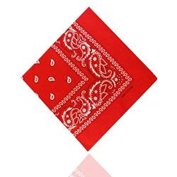 ledermodefashion 3er 6er 12 er Set Bandana Tuch versch Farben 100% Baumwolle Kopftuch Halstuch Nickituch Schal (Rot) von DHOBIA