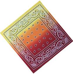 ledermodefashion 3er 6er 12 er Set Bandana Tuch versch Farben 100% Baumwolle Kopftuch Halstuch Nickituch Schal (Rot/Orange Double) von DHOBIA