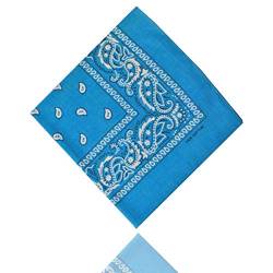 ledermodefashion 3er 6er 12 er Set Bandana Tuch versch Farben 100% Baumwolle Kopftuch Halstuch Nickituch Schal (Türkis) von DHOBIA