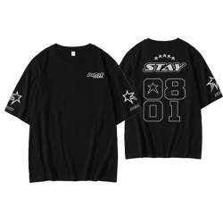 DHSPKN Stray Kids 5 Star Album Merch T-Shirt Felix Jisung Hyunjin Minho Bangchan Changbin Konzerte Tee Unisex Tops, Black-01, 3XL von DHSPKN