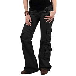 DHYUEN Cargohose Damen 90er Freizeithose Lange Egirl Cargo Hose Y2k Jogginghose Damen High Waist Streetwear Weite Beine Boyfriend Pants Frauen Baggy von DHYUEN