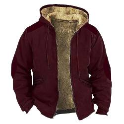 DHYUEN Jacke Herren Kängurutasche Leichte Regenjacke Leichte Regenjacken Für Herren Regenjacke Herren Faltbar Herbst Winter Wasserdichte Regenjacke Herren Lässig Regenjacke Herren Schwarz(3-Red,XL) von DHYUEN