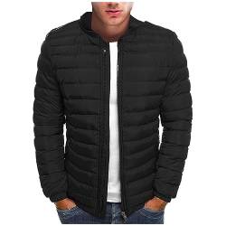 DHYUEN Softshelljacke Herren Teddy Sportjacke Locker Arbeitsjacke Herren Winter Winterjacke Herren Lang Oversized Softshelljacke Für Herren Streetwear Herren Fleecejacke Ohne Kapuze(2-Black,XL) von DHYUEN