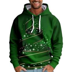 DHYUEN Weihnachts Kostüm Einfarbige Herren Weihnachtspullover Teddy Weihnachten Hoodie Herren Lustig Weihnachten Hoodie Herren Kaninchen Leichte Pullover & Strickjacken Für Herren Winter(Armeegrün,L) von DHYUEN