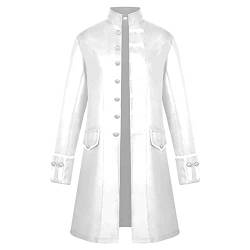 Halloween Herren Mantel Für Männe Party Oberbekleidung Atmungsaktiver Oberteile Frack Jacke Vintage Kostüme Fasching Halloween Kostüm Jacke Unisex Unterteile Schmale Passform Unterteile（2-White，M） von DHYUEN