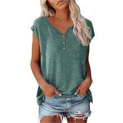 Tshirt Damen Basic Y2k Tshirt Damen Gestreift T Shirt Damen Weiß XL Bunt T-Shirt Damen Mit Spruch T-Shirt V-Ausschnitt Damen Tshirt Damen Halbarm Weisses Top Damen Weite Shirts Damen（2-Green，M） von DHYUEN