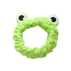 DHliIQQ Niedliches Frosch-Stirnband zum Waschen, Make-up-Stirnband, lustiges Frosch-Stirnband, lustiges Haarband, elastisches Stirnband, Gesichtswäsche, Stirnband von DHliIQQ