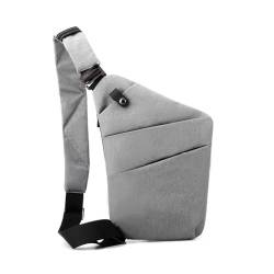 Diebstahl-Reisetasche, Crossbody-Tasche für Damen und Herren, Diebstahlschlinge, Reisetasche, schlanke Tasche, Grau, 32*20*2cm von DHliIQQ
