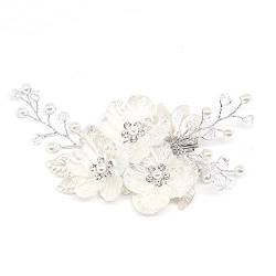 Kristall Perle Blume Haarnadel Elegant Weiß Muschel Blume Clip Braut Frauen Hochzeit Haar O4H3 Ha Barette Kopfschmuck Haarschmuck von DHliIQQ