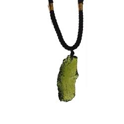Natürliche einzigartige Kristall Quarz Halskette Schlagglas Anhänger Meteorit Anhänger Unisex Stein Grün Halskette Moldavit J7C6 von DHliIQQ