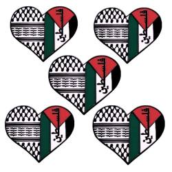 Palästina-Flaggennadeln, Herzform, Palästina-Emaille, Revers-Brosche, Anstecknadel, palästinensisches Geschenk, Souvenir, Nationalschmuck-Abzeichen von DHliIQQ
