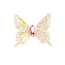 Schmetterlingsbroschen für Frauen, Strass Schmetterling Brosche Pins, Realistische Perlenbroschen Elega und Pins für Frauen, Schmetterling, A von DHliIQQ